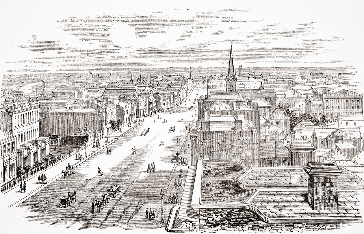 Melbourne, Austrália, da The Gallery of Geography pelo Rev. Thomas Milner, publicado em 1880 de English School