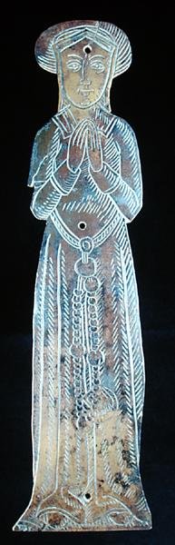 Latão em memória de uma senhora de classe média, c.1520 (latão) de English School