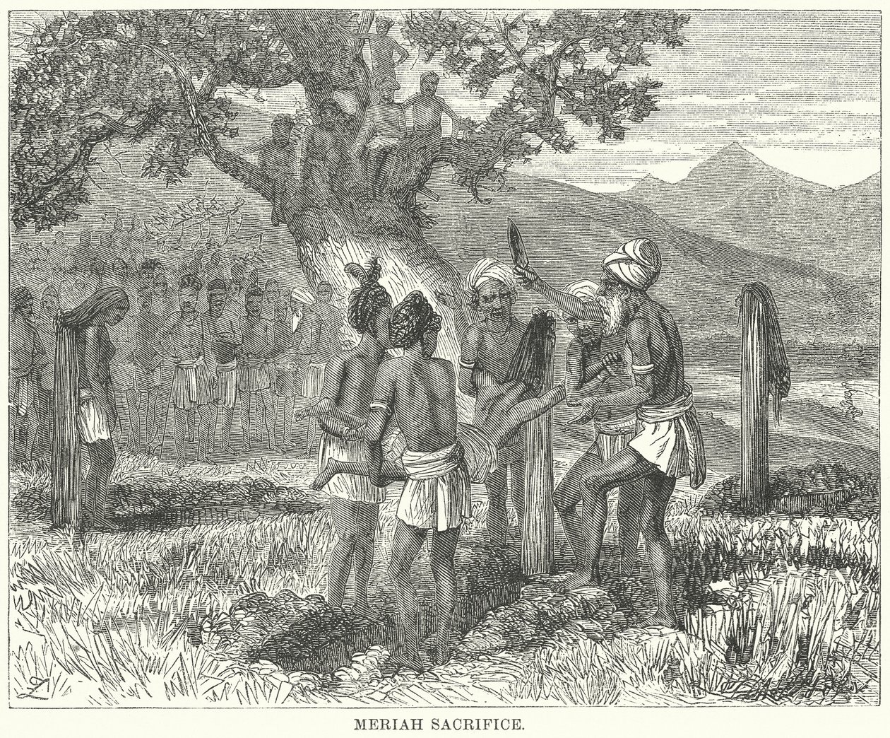 Sacrifício de Meriah (gravura) de English School