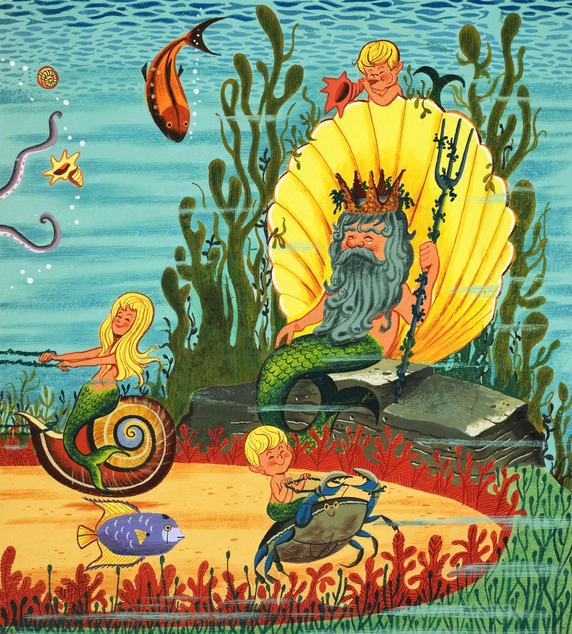 Povo da Sereia (guache sobre papel) de English School