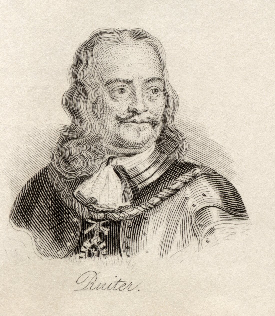 Michiel de Ruyter, do &39;Crabb&39;s Historical Dictionary&39;, publicado em 1825 de English School