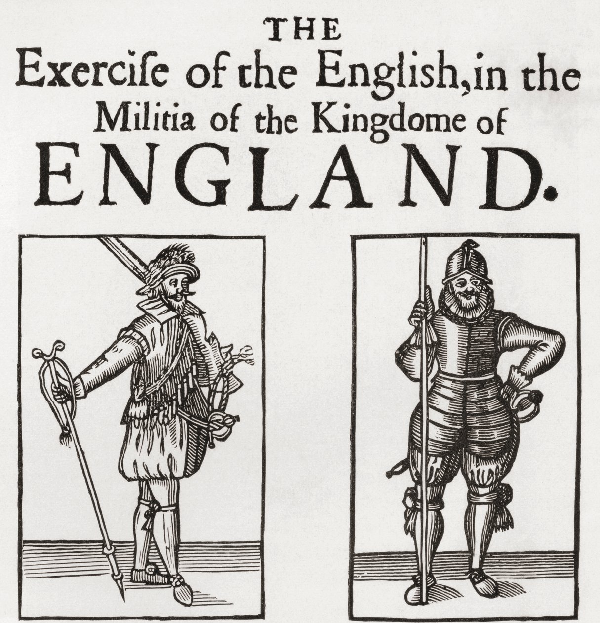 Milicianos durante o reinado de Charles I, de "Uma Breve História do Povo Inglês" por JR Green, publicado em 1893 de English School
