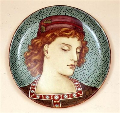 Minton dish pintado por um artista amador, c.1880 de English School