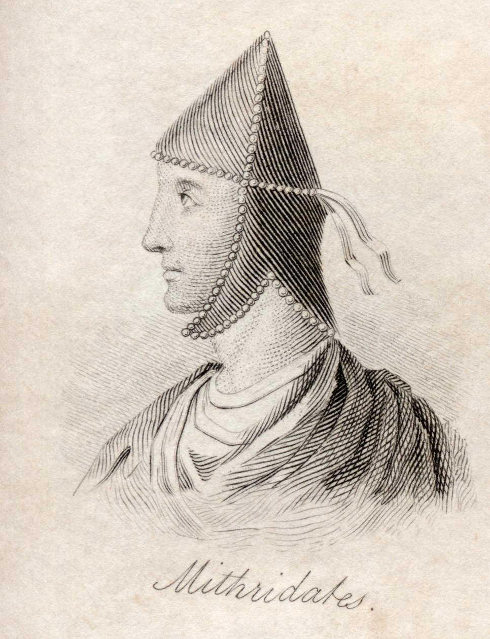 Mithridates VI, do "Dicionário Histórico de Crabb", publicado em 1825 de English School