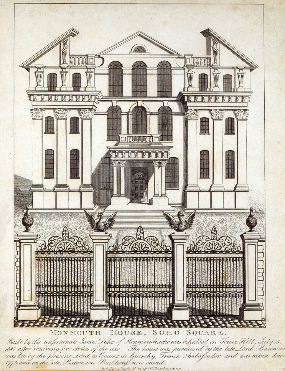 Monmouth House, Soho Square, publicado por N. Smith, Gt Mays Edifícios, 11 de janeiro de 1791 de English School