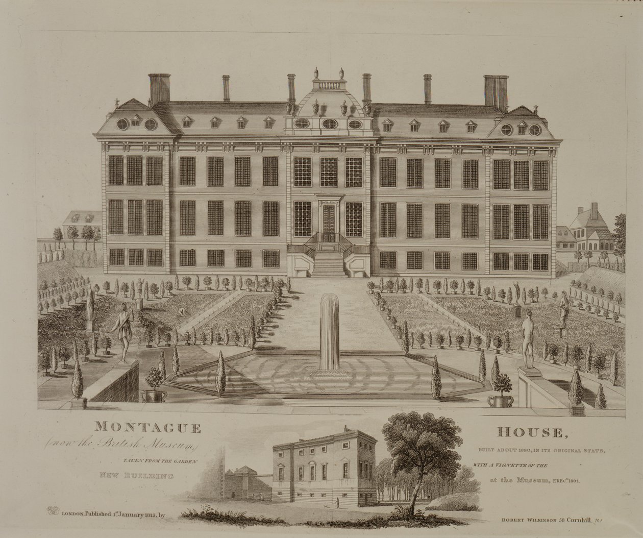 Casa Montague, agora o Museu Britânico, 1813 de English School