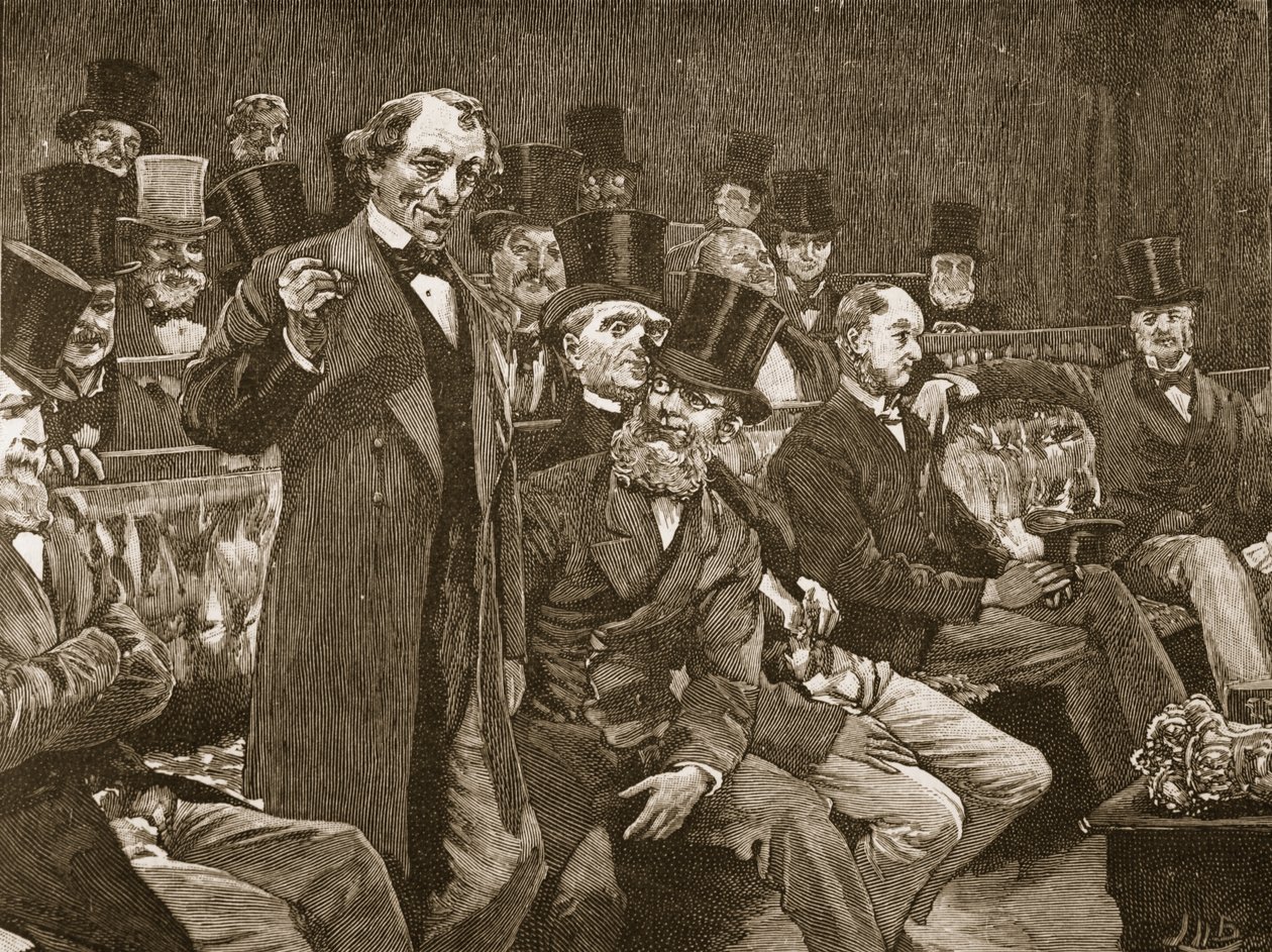 O Sr. Disraeli conta à Câmara dos Comuns a sua história sobre o "champanhe seco de English School