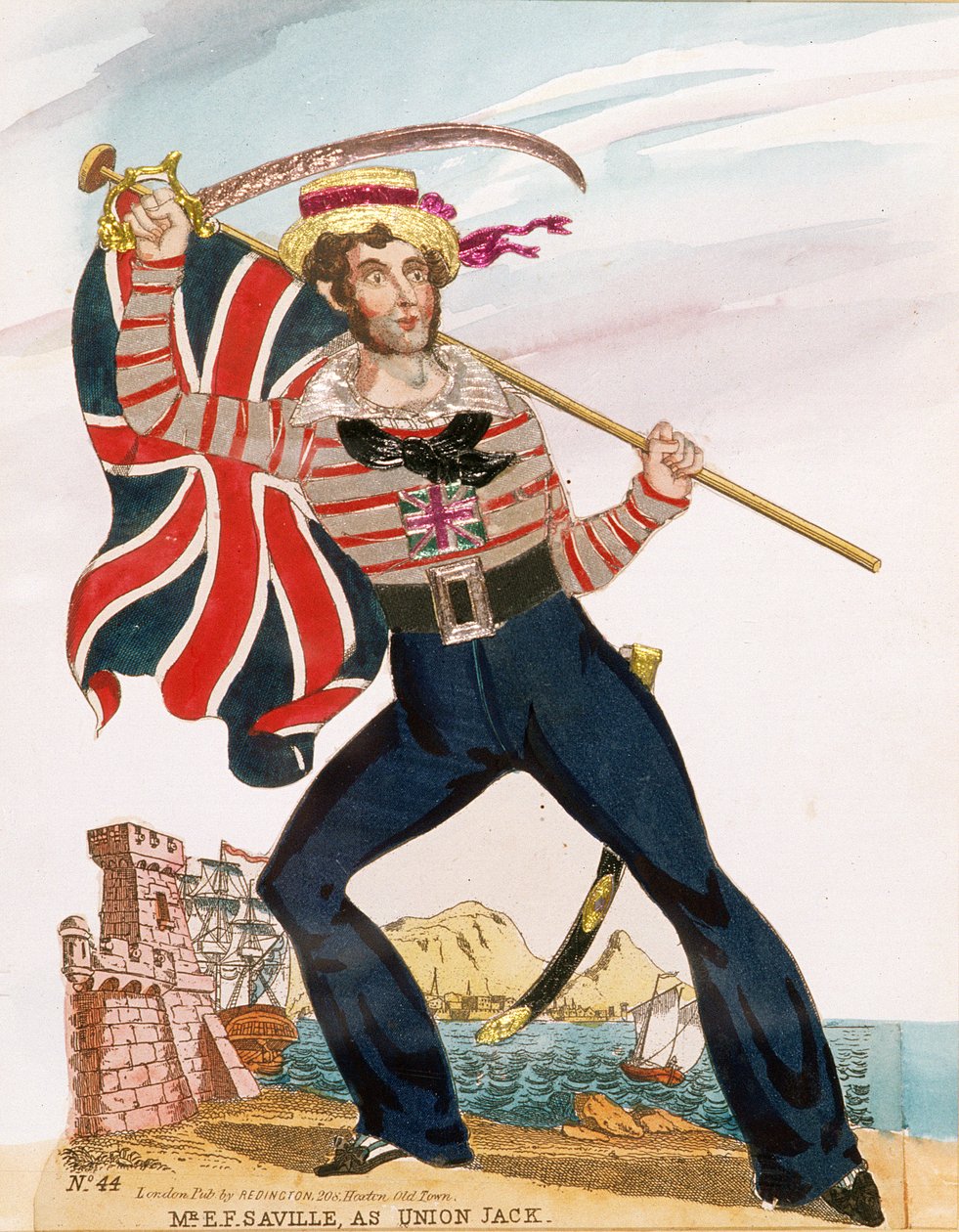 Sr. EF Saville como "Union Jack", pub. por Redington (gravura e colagem) de English School