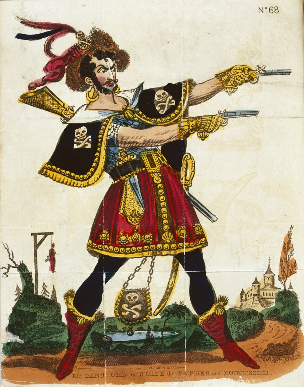 Sr. Ransford como Wolfe o ladrão e assassino, frontispício de 