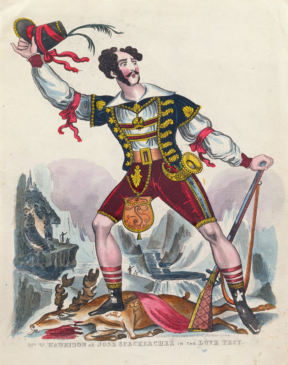 Sr. W. Harrison como Jose Speckbacher no teste do amor, c.1840 de English School