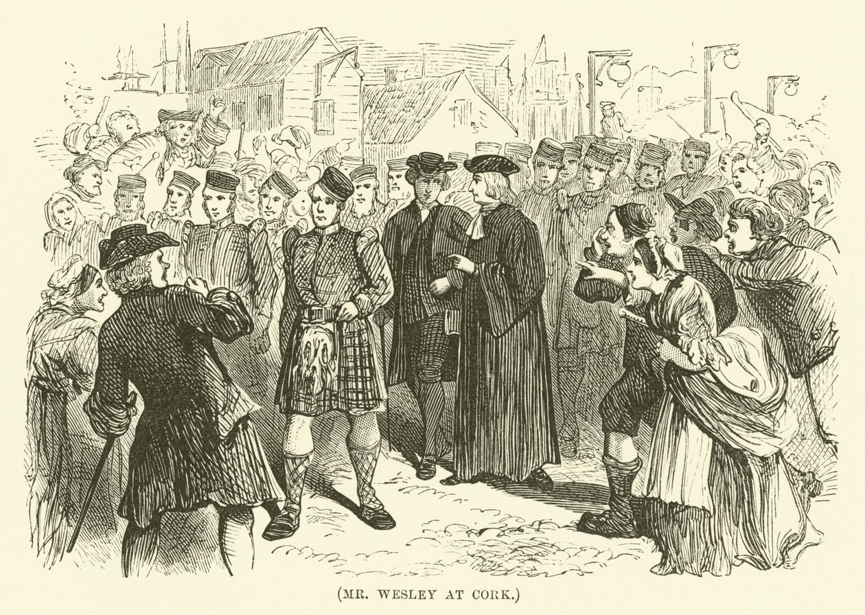 O Sr. Wesley em Cork (gravura) de English School