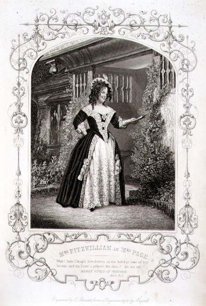 Sra. Fitzwilliam como Sra. Page, Acto II Cena 1, em 
