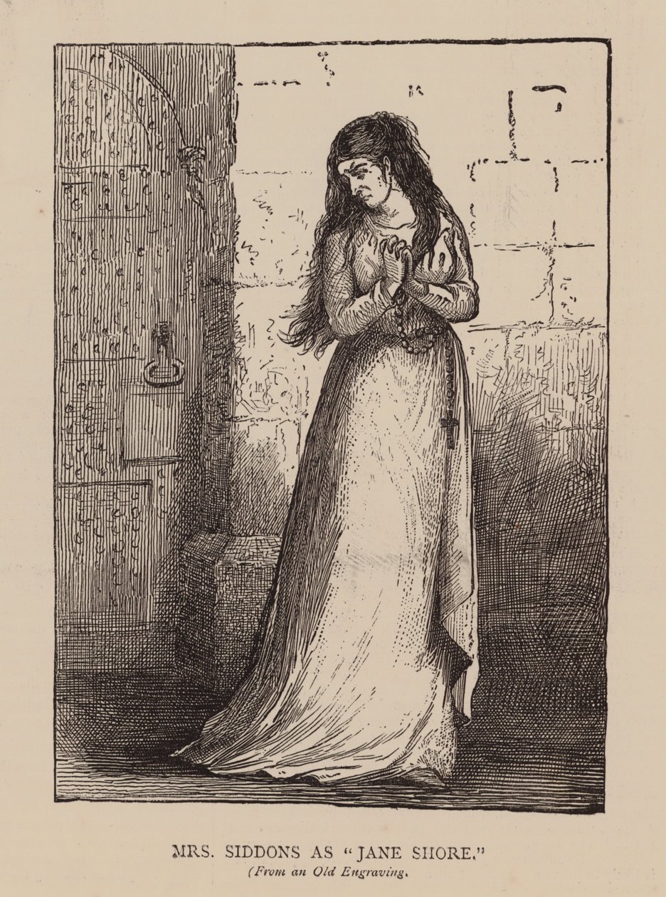 A Sra. Siddons como "Jane Shore" (gravura) de English School