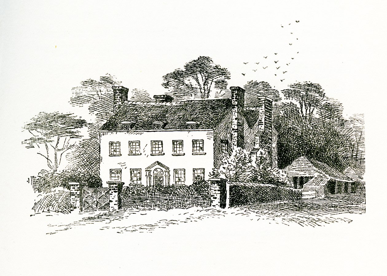 Casa da Sra. Snookes em Ringmer, Sussex, Inglaterra, 1733 de English School