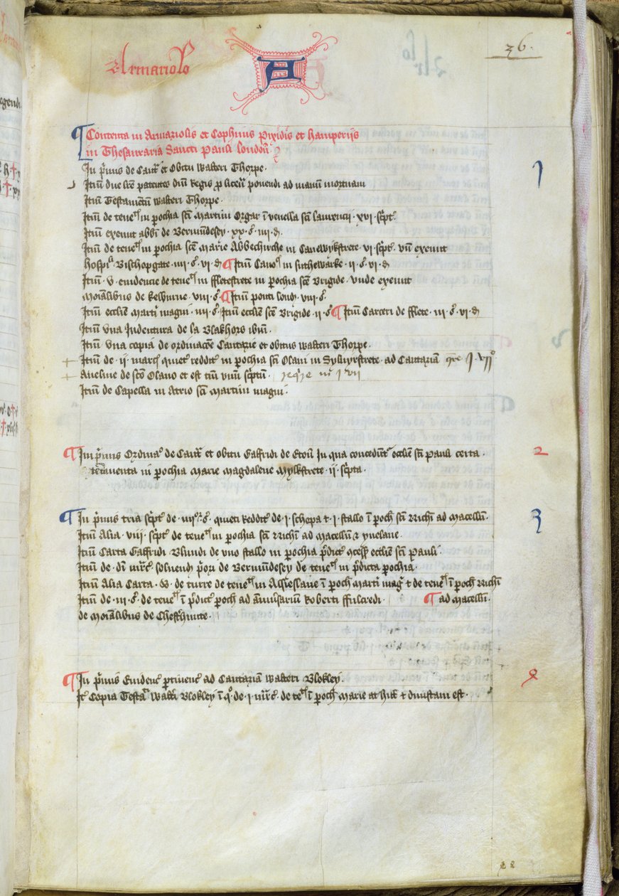 Ms.25511 fol.36r Inventário de Dean Lyseuxs, St. Pauls Cathedral, 1440 de English School