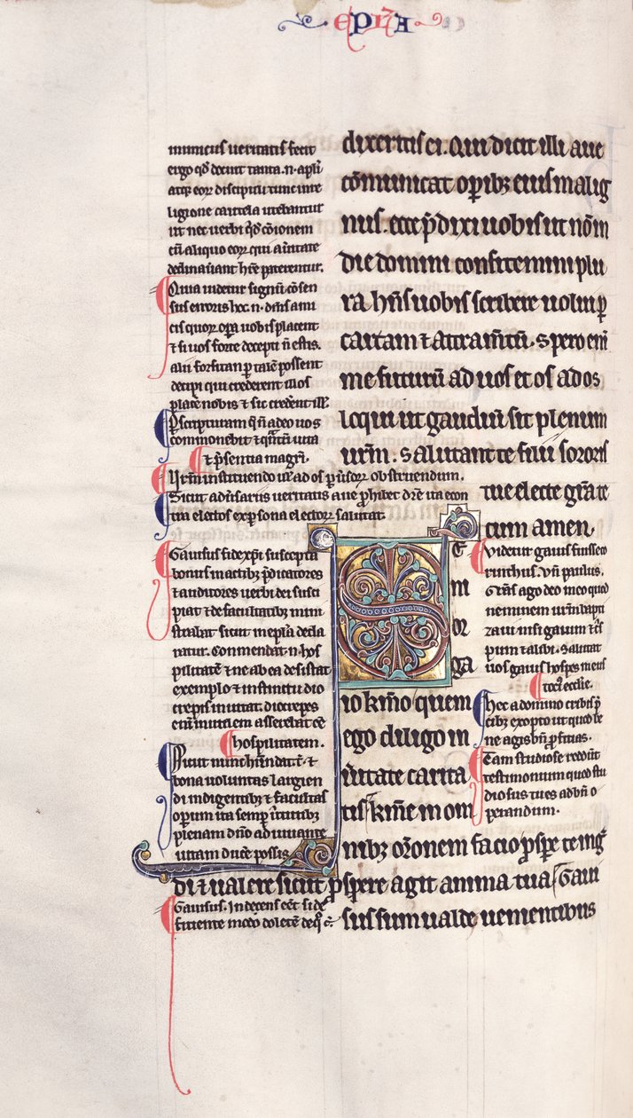 Ms.27, f.132v: Página de uma cópia encadernada do Novo Testamento de English School