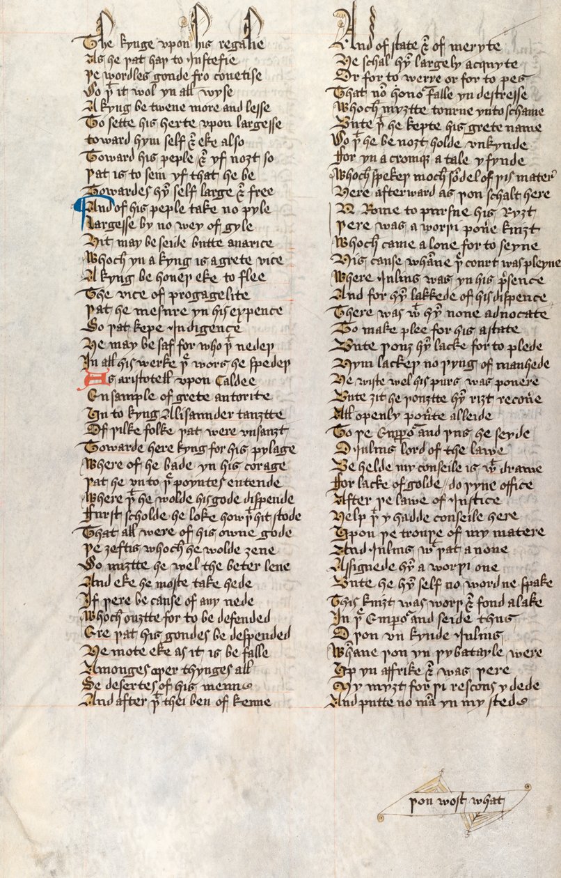 Ms326 f166v, Confessio Amantis por John Gower (caneta e tinta sobre velino) de English School