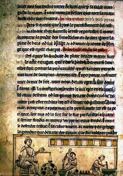 Ms.O.1.20.f.240r Atelier de um farmacêutico, de 