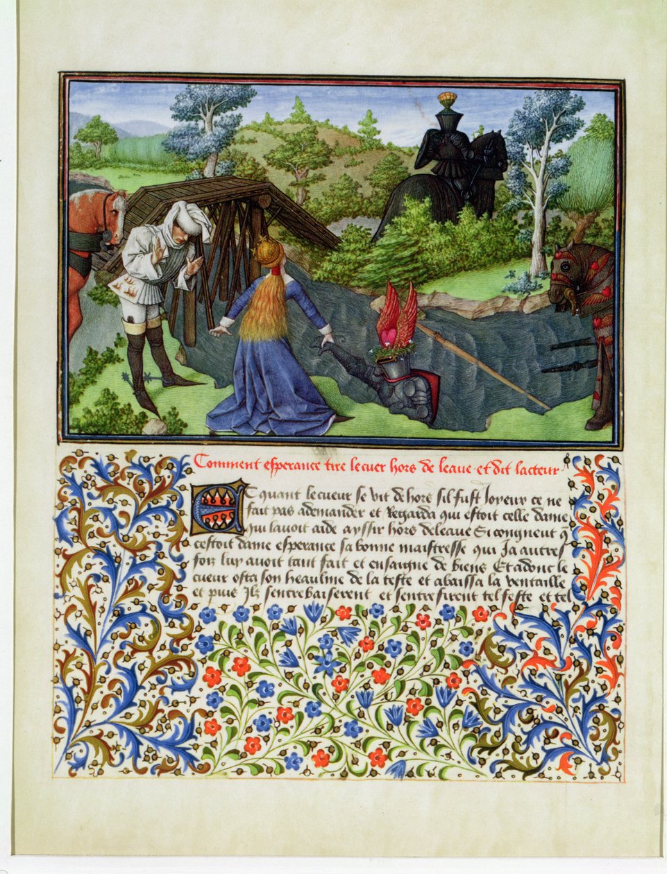 Ms. 2597 Hope Takes Heart sai do Rio das Lágrimas, edição fac-símile de Livre du Coeur dAmours Espris de Rene dAnjou de English School