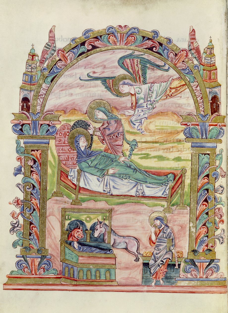 Ms 274 (Y-6) fol.32v Natividade, do Missal de Robert de Jumieges, c.1016 de English School
