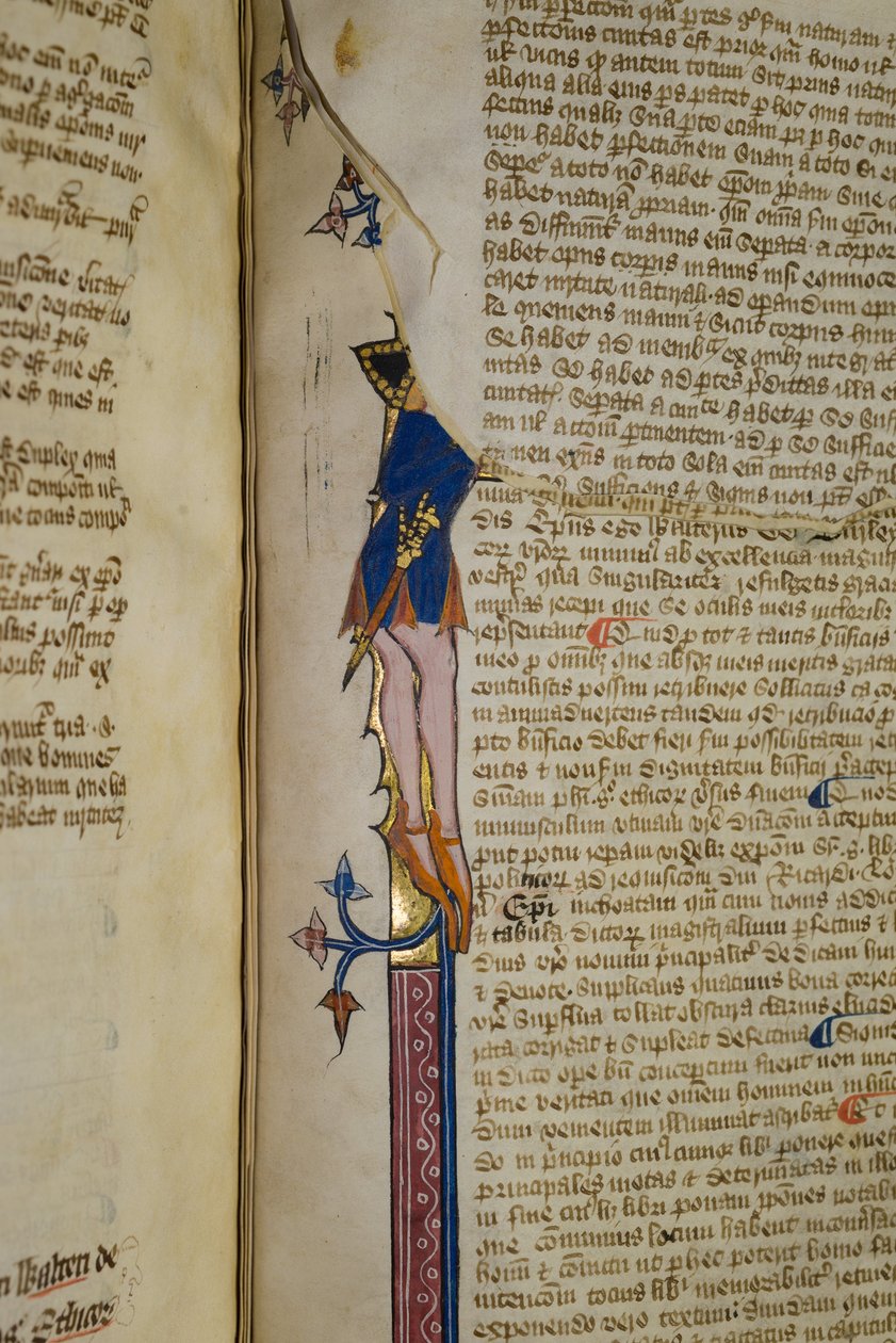 Ms. New Coll 242, f.178r, Comentário sobre a política de Aristóteles por Walter Burley (caneta e tinta sobre velino) de English School