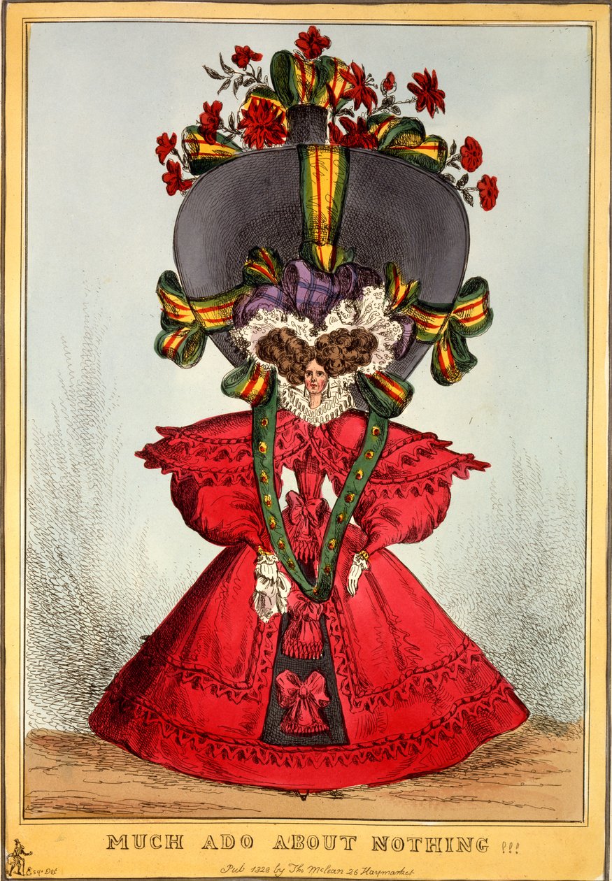 Muito Barulho por Nada !!!, 1828 (gravura colorida à mão) de English School