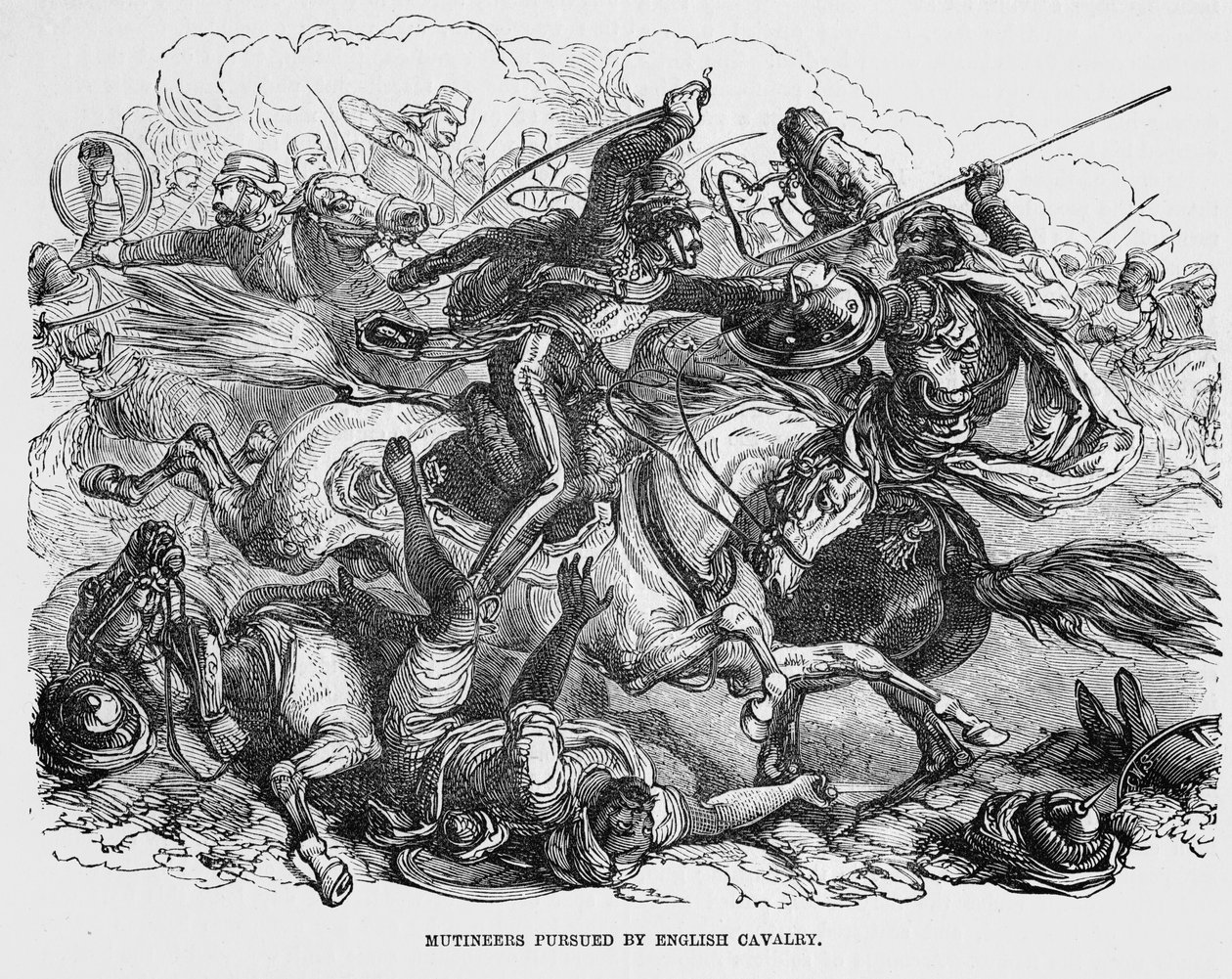 Mutineiros perseguidos pela cavalaria inglesa de English School