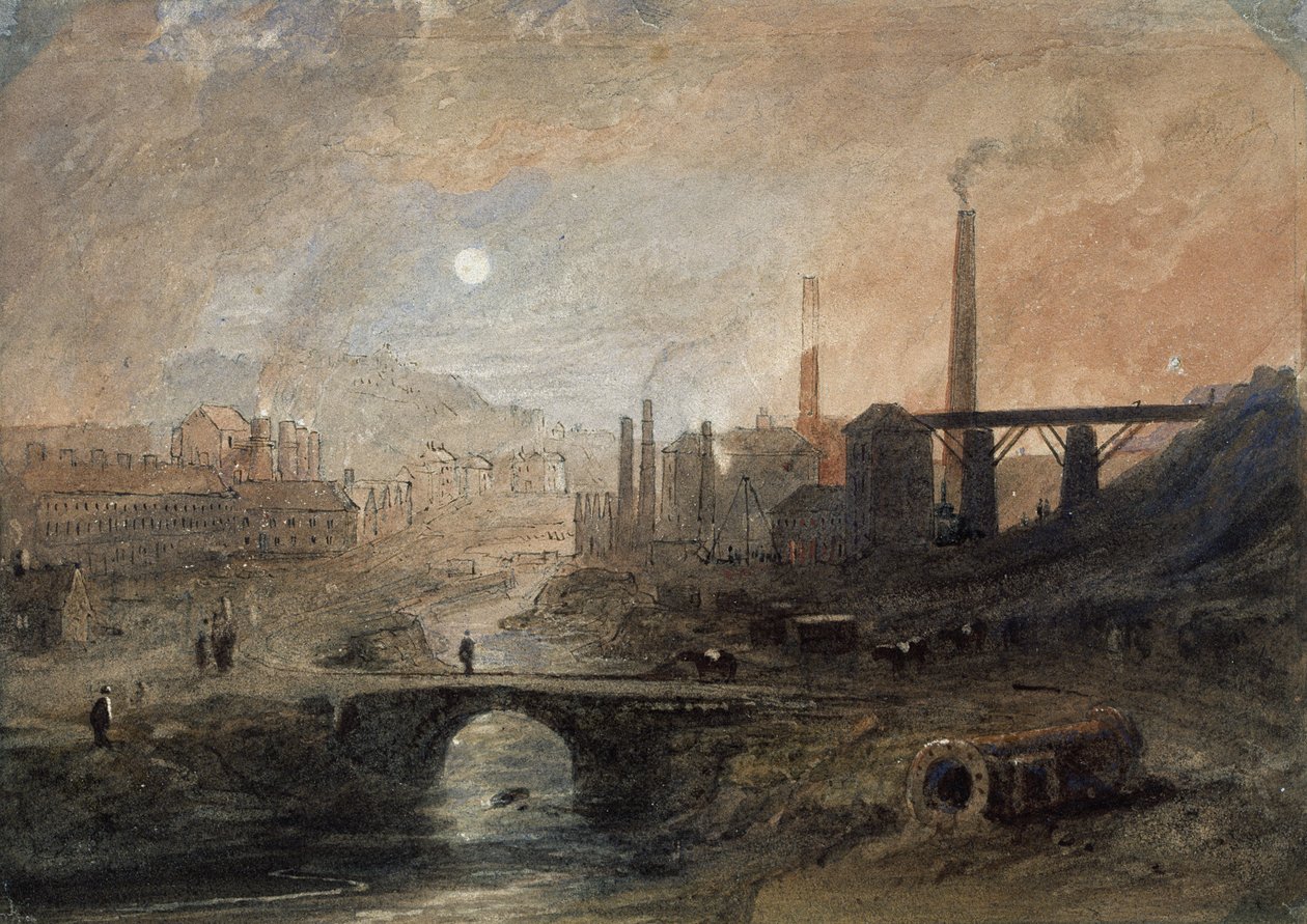 Nantyglo Ironworks, c.1829 (aguarela sobre papel) de English School