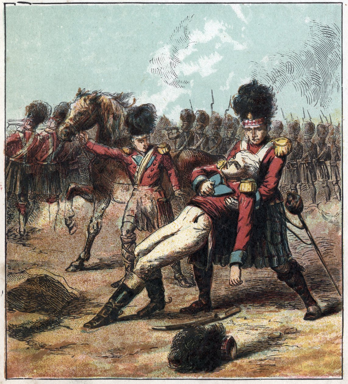Guerra Napoleônica: Campanha (Expedição) do Egito (1798-1801): as tropas do general Ralph Abercrombie (Abercromby) (1734-1801) derrotaram as do general francês Menou (1750-1810) em Canope, mas ele morreu lá no dia 21/03/1801. Abercrombie no Egito de English School