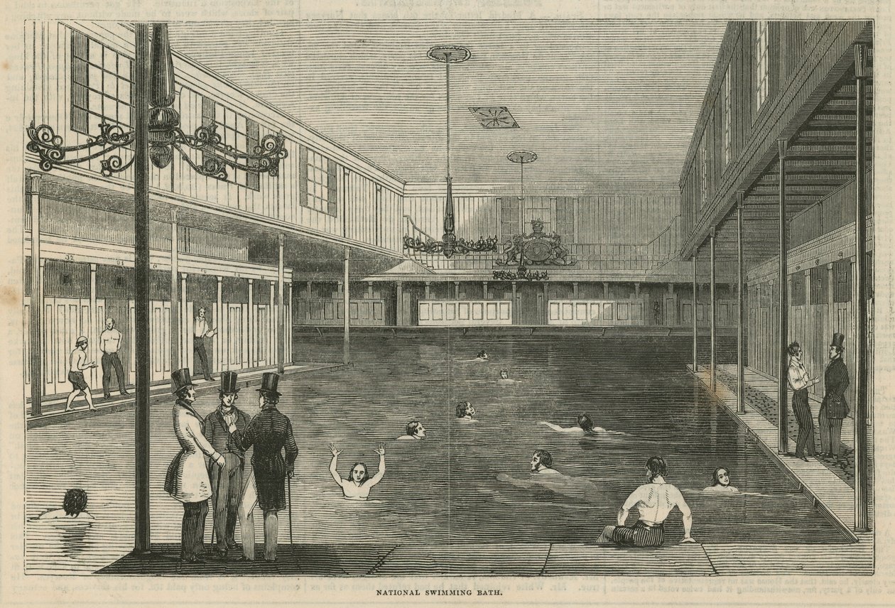 Banho nacional de natação (gravura) de English School