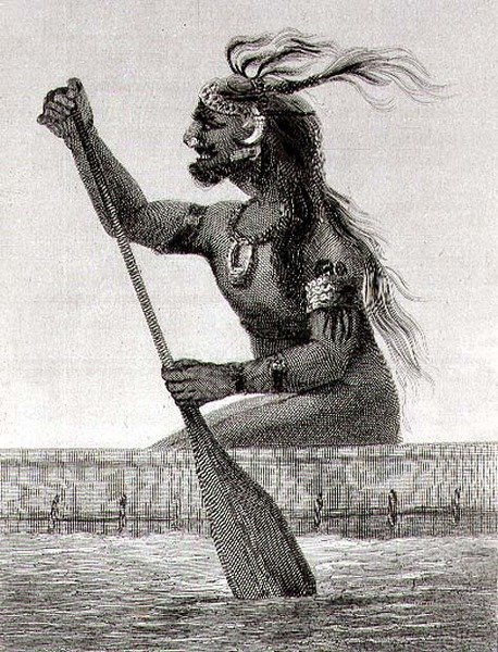 Nativo da Nova Guiné, gravada por S. Bull (gravura) de English School