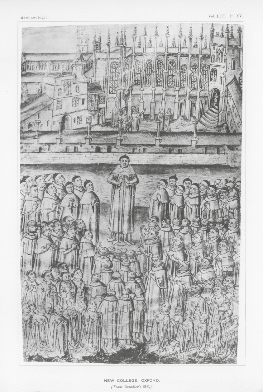 New College, Oxford (litografia) de English School