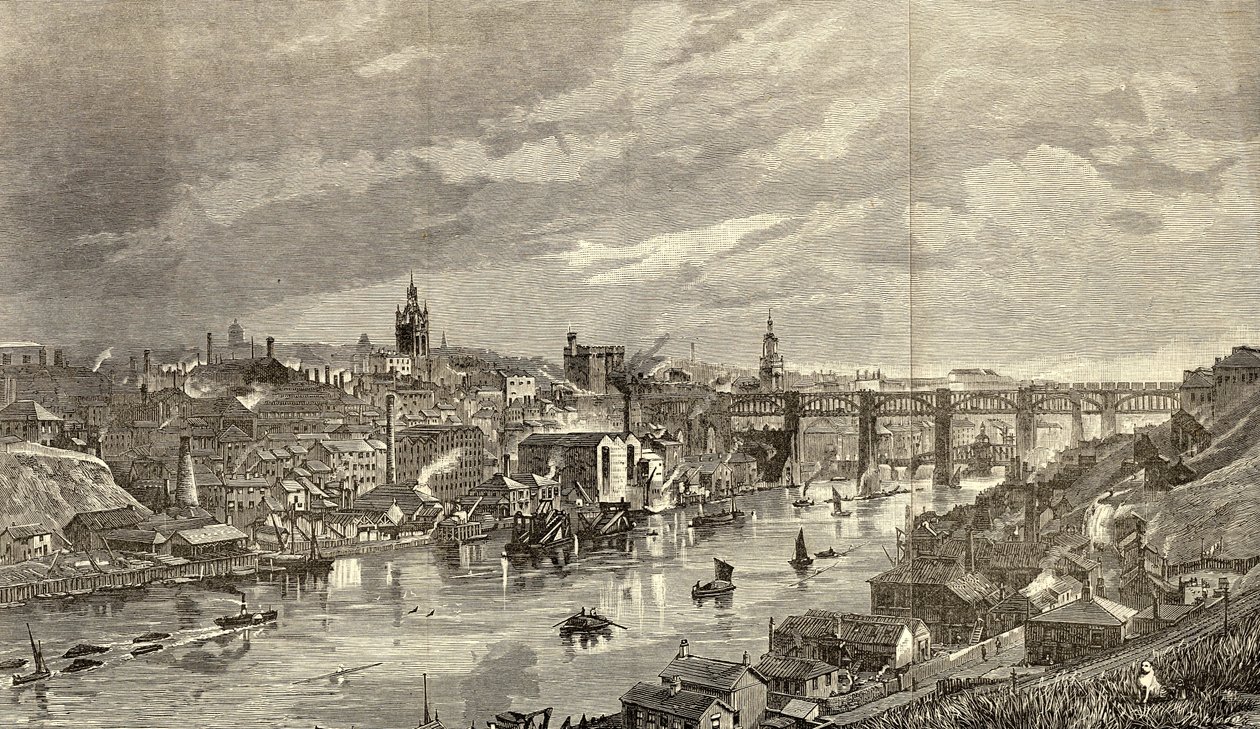 Newcastle upon Tyne em 1887 de English School
