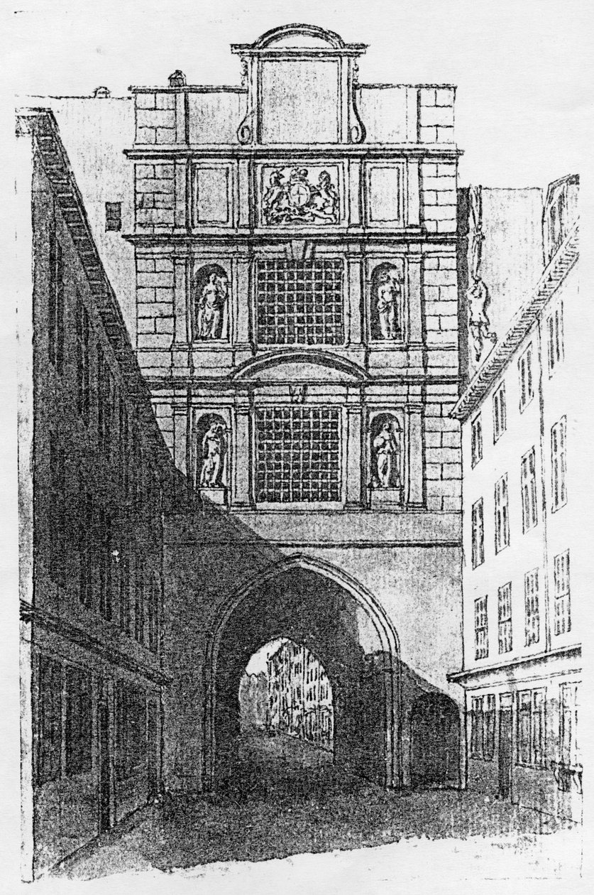 Prisão de Newgate (lito) (foto do bw) de English School