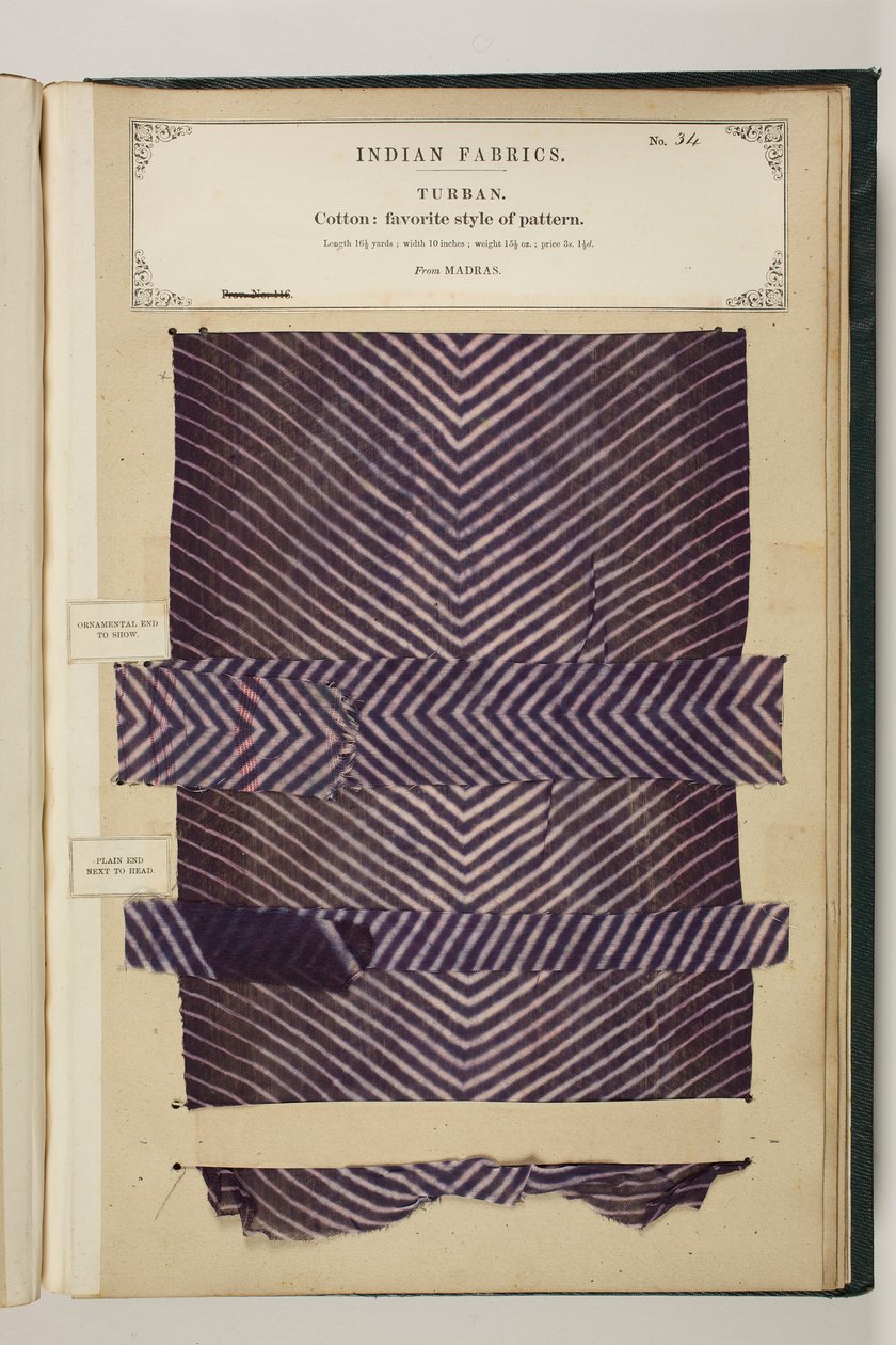No. 34: Turban, tecidos indianos, compilado por John Forbes Watson de English School