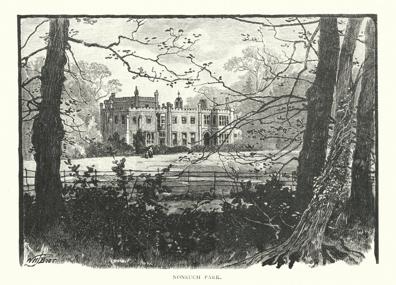 Nonsuch Park (gravura) de English School
