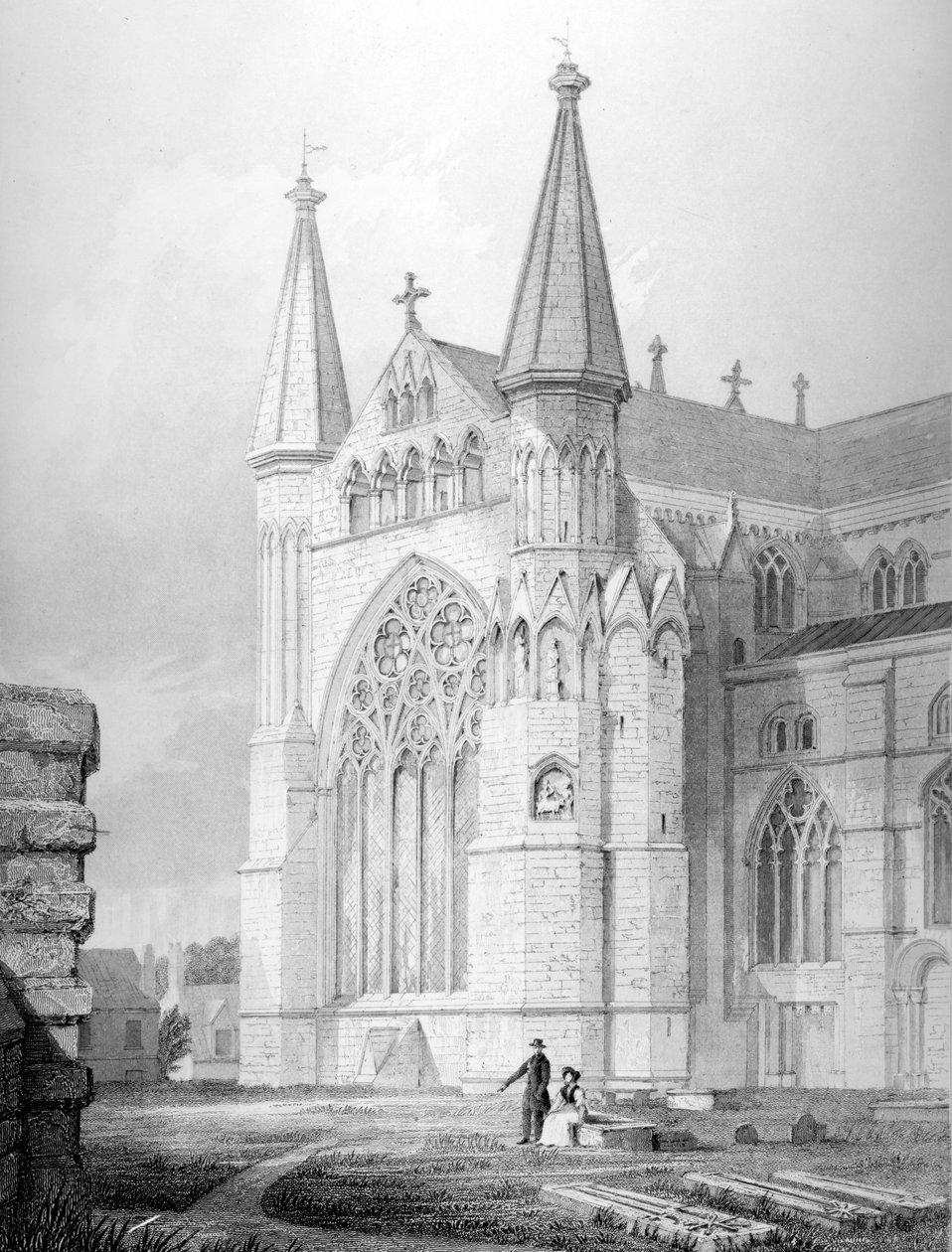 North End da Catedral de Durham, 1843 de English School