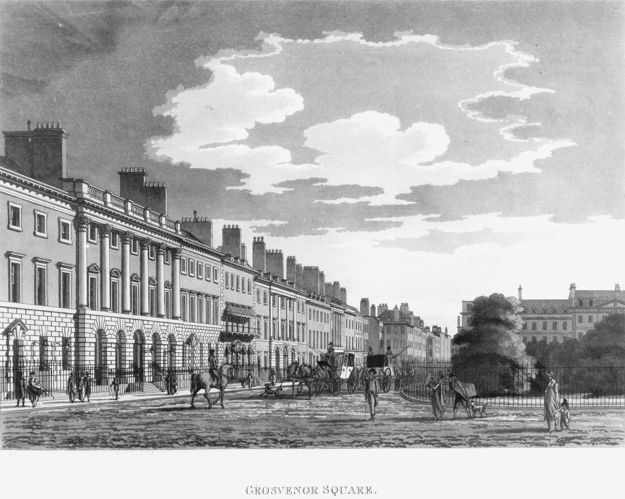 Lado Norte da Praça Grosvenor, 1800 de English School