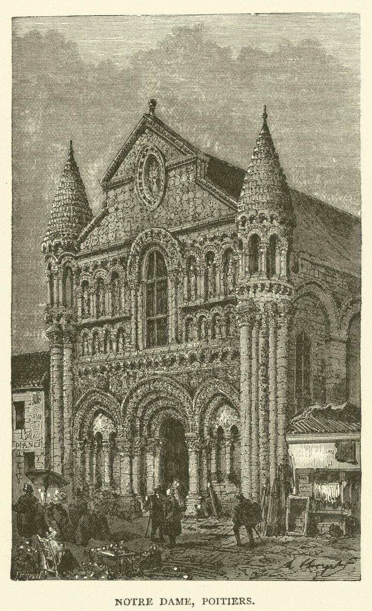 Notre Dame, Poitiers (gravura) de English School