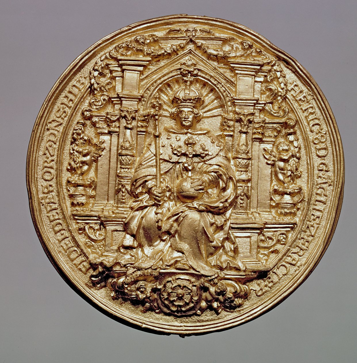 Anverso do selo de Henrique VIII (1491-1547) (ouro) (ver 181809 para reverso) de English School