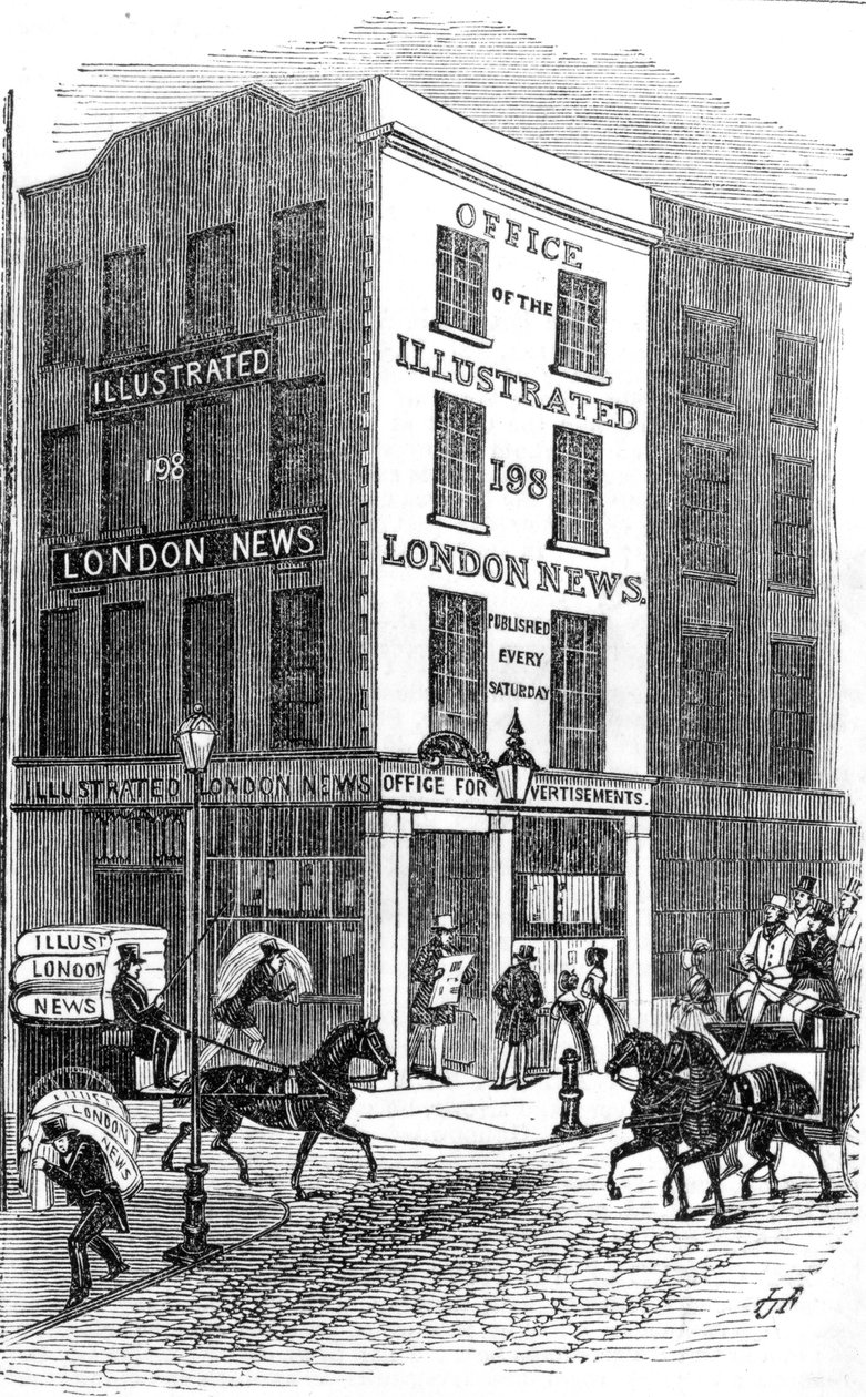 Escritório do Illustrated London News, 1842 de English School