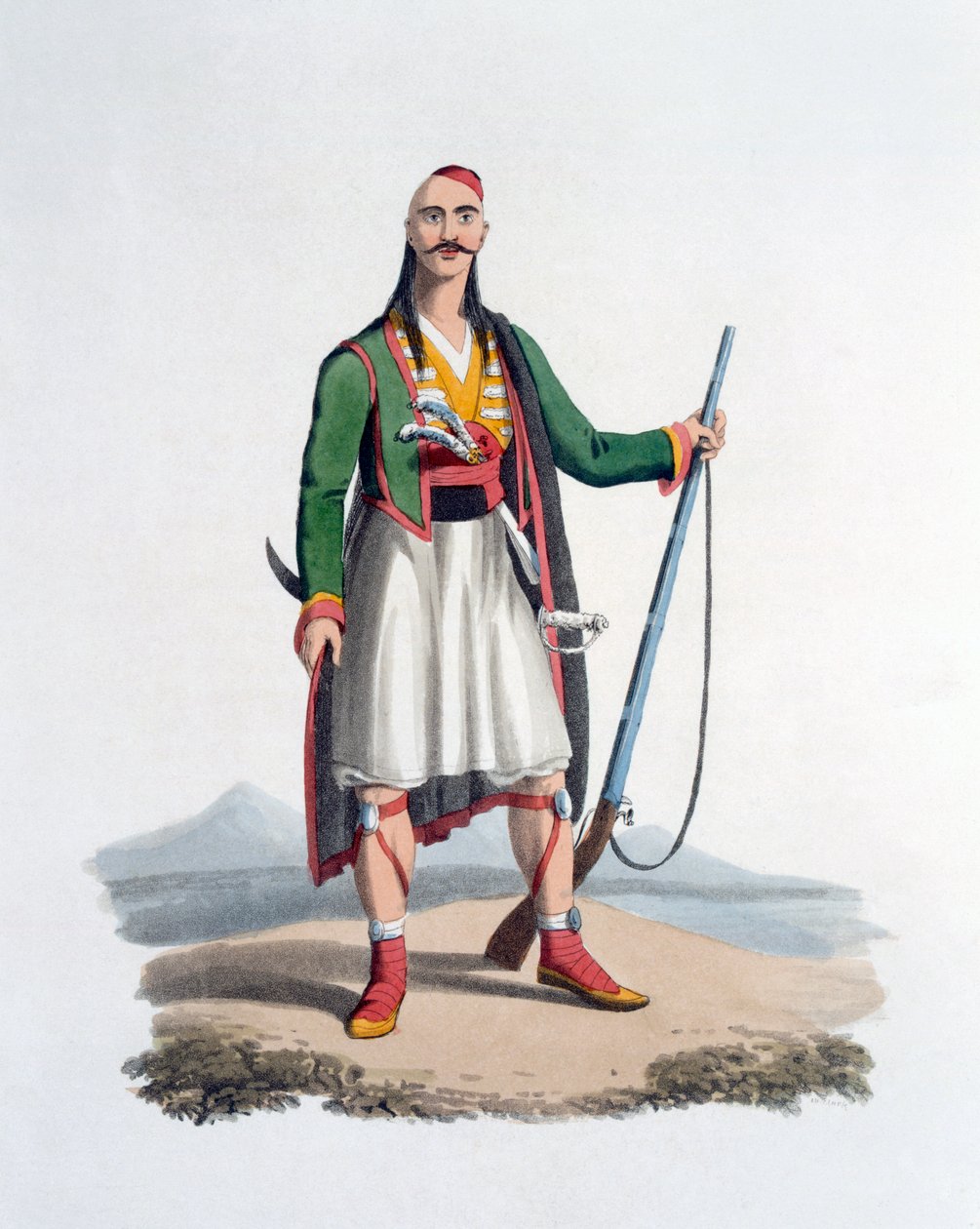 Oficial do Spahis, 1818 (aquatinta colorida) de English School