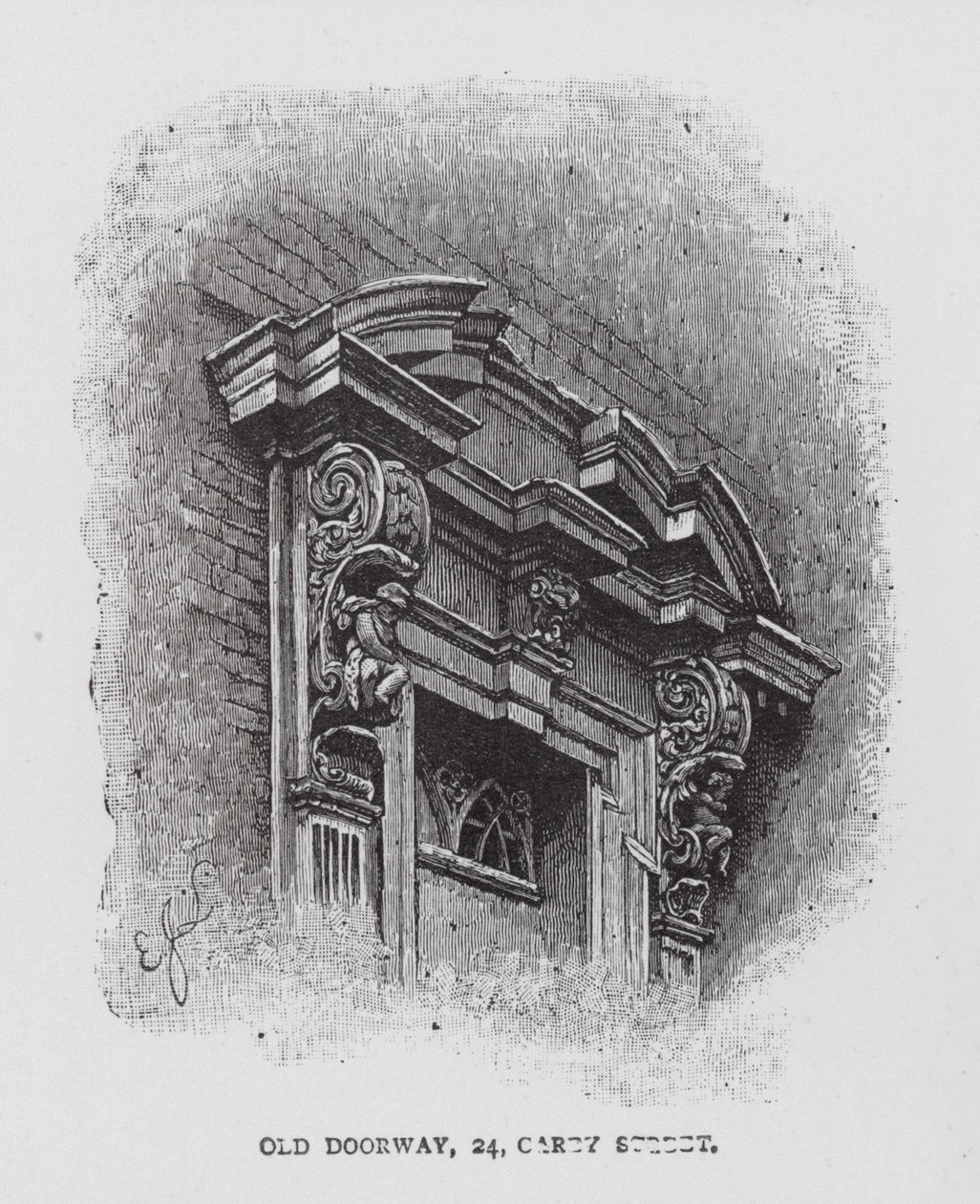 Old Doorway, 24, Carey Street (litografia) de English School
