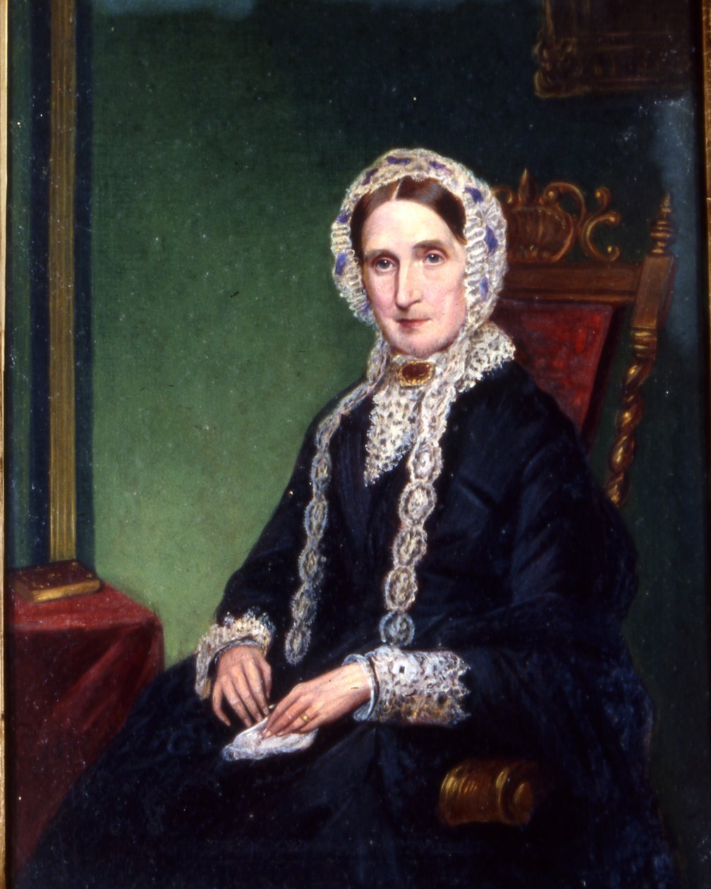 Old Lady in Widows Weeds, c.1850 (óleo sobre tela) de English School