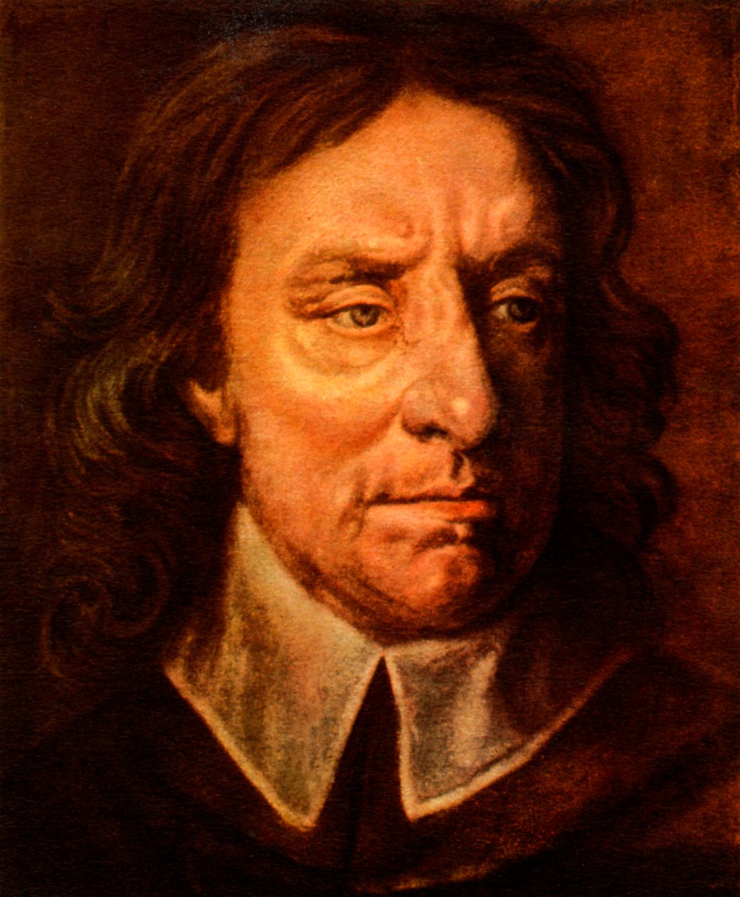 Oliver Cromwell, líder militar e político inglês (gravura) de English School