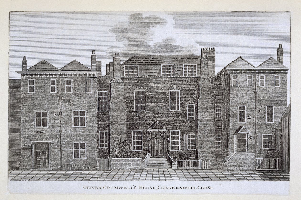 Oliver Cromwells House, Clerkenwell Close, século XIX de English School