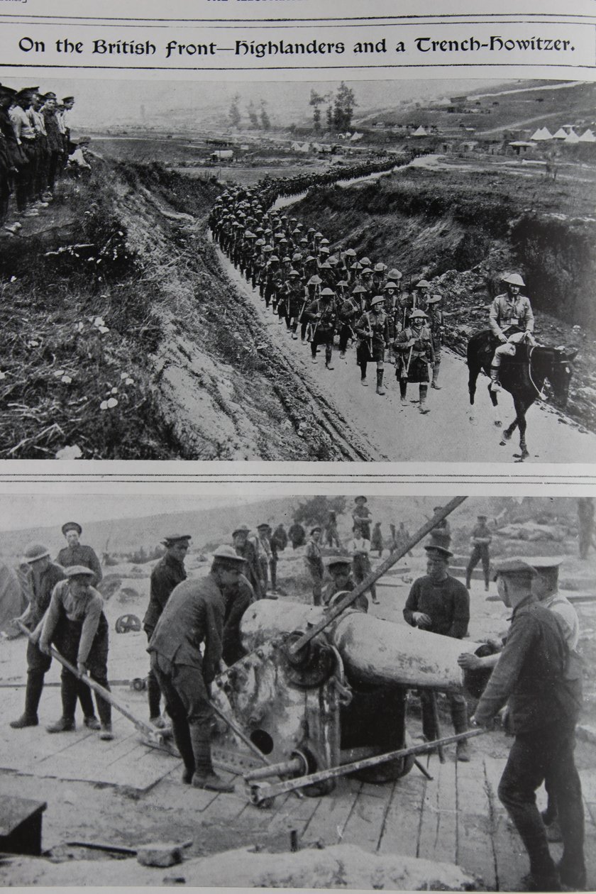 Na Frente Britânica - Highlanders e Trench Howitzer, 1914-18 de English School