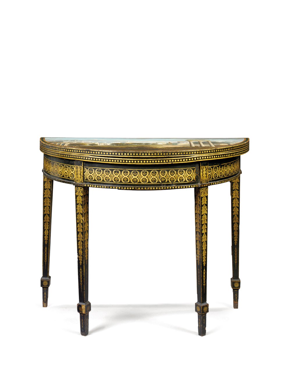 Uma de duas mesas de chá George III, possivelmente irlandesas, c.1780 de English School