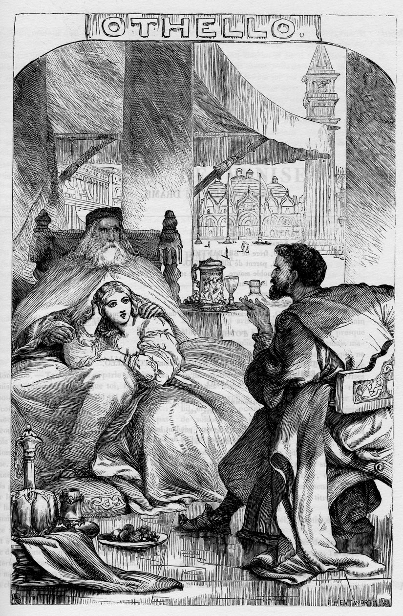 Othello, o Mouro de Veneza - Ilustração em "Completes by William Shakespeare" 1866 - As ilustrações e a forma geral desta edição são emprestadas do Shakespeare ilustrado de Cassell, publicado em Londres de English School