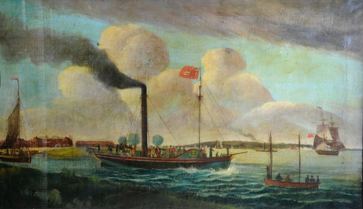 P.S. Carta Régia à beira-mar de Barton, c.1850 (óleo sobre tela) de English School